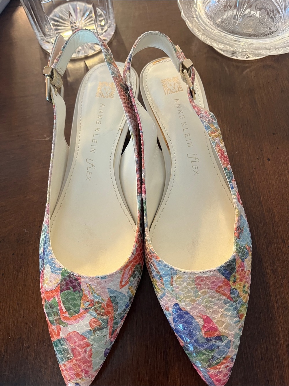 Anne Klein Iflex kitten heel slingback
